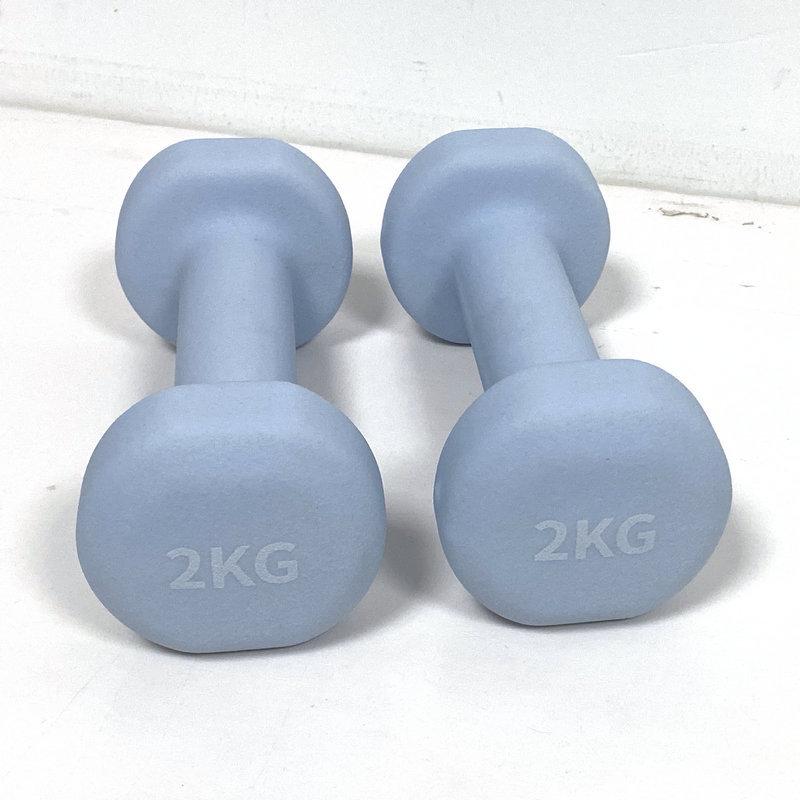 Flat Head Frosted Dip-Coated Iron Dumbbell with Thin Handle for Women s Yoga & Fitness