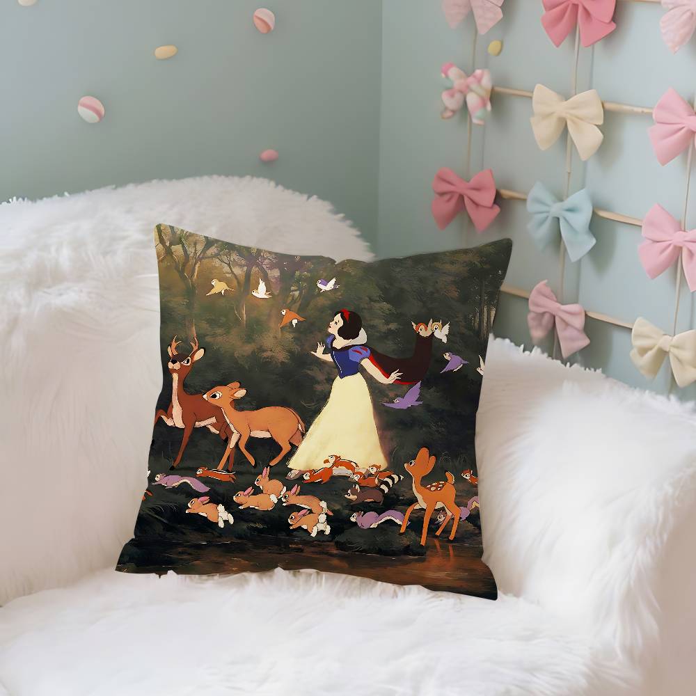 Classic Anime SsnowWhiteS Cute Case Plush Fabric Soft Pillowcase Double Sided Print Cushion Cover Household Gifts