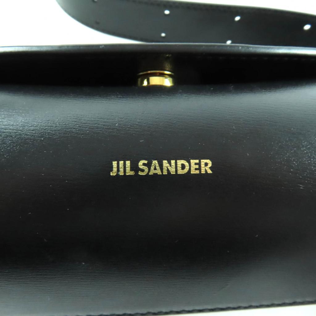 Great JIL SANDER Cannolo Mini Shoulder Bag With Logo Black Leather J08WD0008 Used