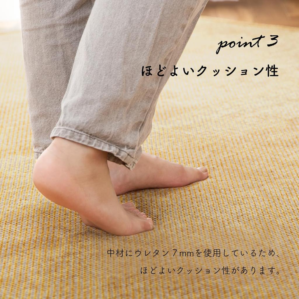 IKEHIKO Chenille Rug, Carpet, Approximately 180 x 180 cm, Greige, Nordic Style, Solid Color, Fits 2 Tatami Mats, #1281260301203