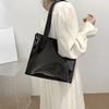 Square Transparent Handbag Candy Color Large Capacity Waterproof Shoulder Bag Korean Style Jelly Color PVC Tote Bag Female