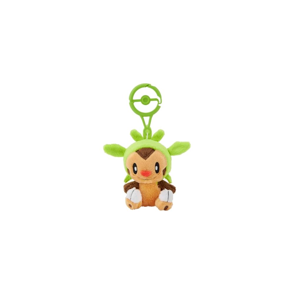 Pokemon Center Original Harimaron Keychain Mascot with Carabiner Green