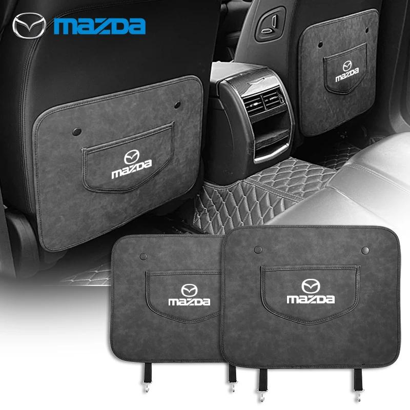 For Mazda Car Seat Back Anti Kick Pad Protector Mat Interior Accessories For Mazda Axela Atenza CX9 MX3 MX5 RX8 RX7 MX30 CX30 Ca