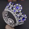 Bridal Crown Full Ring Wedding Crown Round Crown European Retro Palace Sparkling Diamond Luxurious Large Crown