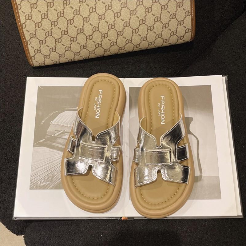 

Fashion Womens 2025 Summer Chunky Platform Single Strap Slide Sandals French-Inspired Ultra-Soft Beach Flip Flops Casual Outdoor Slides 40
