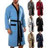 Herren-Badezimmer-Bademantel, lässig, lang, mit zwei Taschen und Bindegürtel, Stoffrobe für Zuhause und Hotel