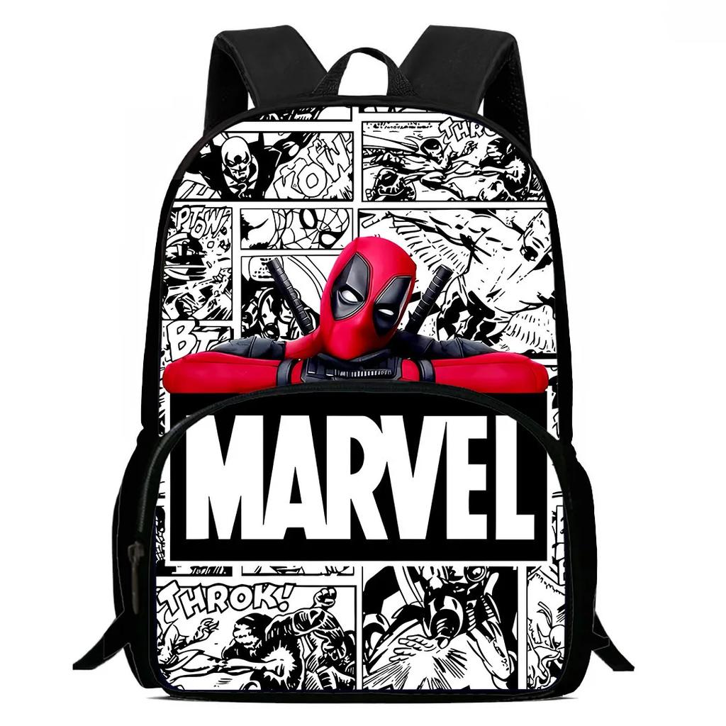 Marvel Child School Backpack with Front Pocket,Cartoon Marvel School Bags for Boys Girls,Durable Kids Backpack for Pupil Student