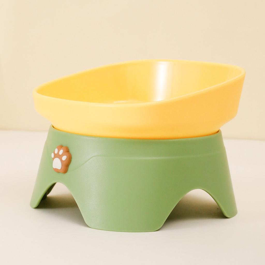 

Cat Food Bowl Abs Material Antispill Pet Dish With Sloped Design For Cats