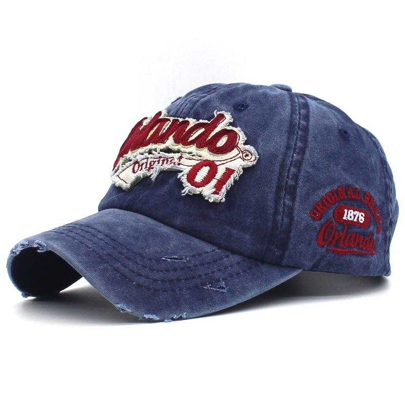 2025 New Fashionable Washed Orlando 01 Embroidered Baseball Hat Men's Sports Hip Hop Hat Women's Leisure Outdoor Sunscreen Hat
