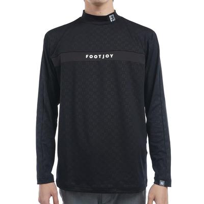 Golf Brossé Imprimé en Relief FJ Manches Longues Col Montant Noir [Footjoy] Homme