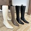 Comfortable Cowhide Small Slope Heel Knight Boots 2025 Autumn and Winter New Low Heel Small Square Head Sleeve High Boots Children