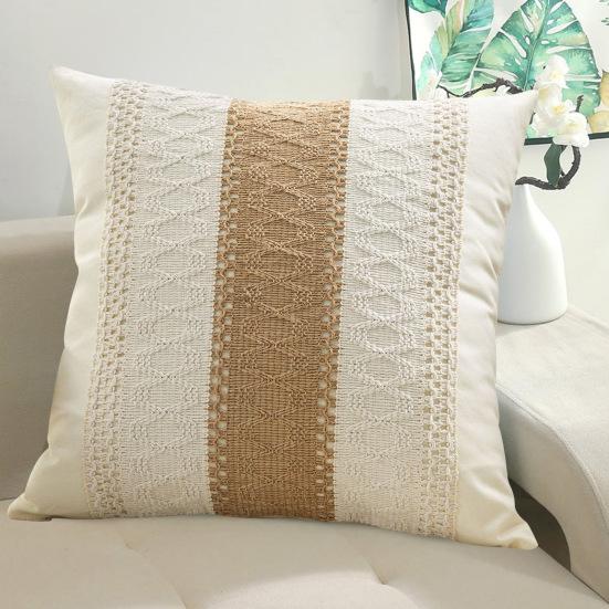 2 Stück Kissenbezug im Bohemian-Stil, farblich passend, quadratische Form, für Schlafzimmer, Wohnzimmer, Sofa, Dekoration, Kissenbezug