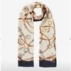 Daks Navy Chain Pearl Point Silk Scarf Dcsc2f011n2