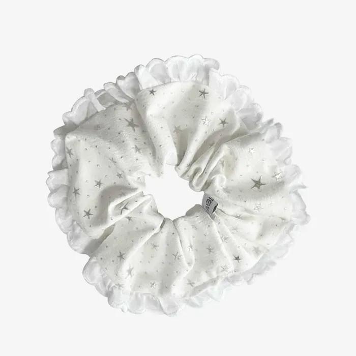 Star Frill Scrunchie - Ivory (handmade Scrunchie)