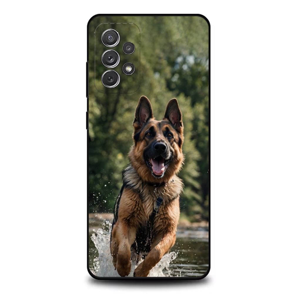 German Shepherd Dog Phone Case For Samsung S25,S24,S21,S22,S23,S30,Ultra,S20,Plus,Fe,Lite,Note,10,9,5G Black Cover