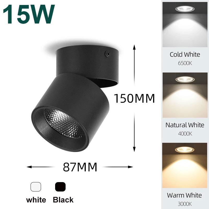 LED Downlights 110V 220V Taklampe spot led lys Overflatemontert Lampe Stue Baderomslys Innendørs Belysningsarmatur
