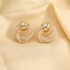 Trendy Twist Hollow Crystal Net Drop Earrings for Women Golden Silver European Simple Dangle Earrings Statement Jewelry