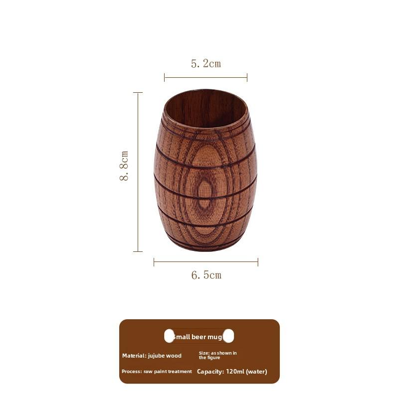 Creative Jujube Wood Mug Wooden Beer Cup for Hotel Restaurant Home Milk Tea Coffee Drinking 301-400ml