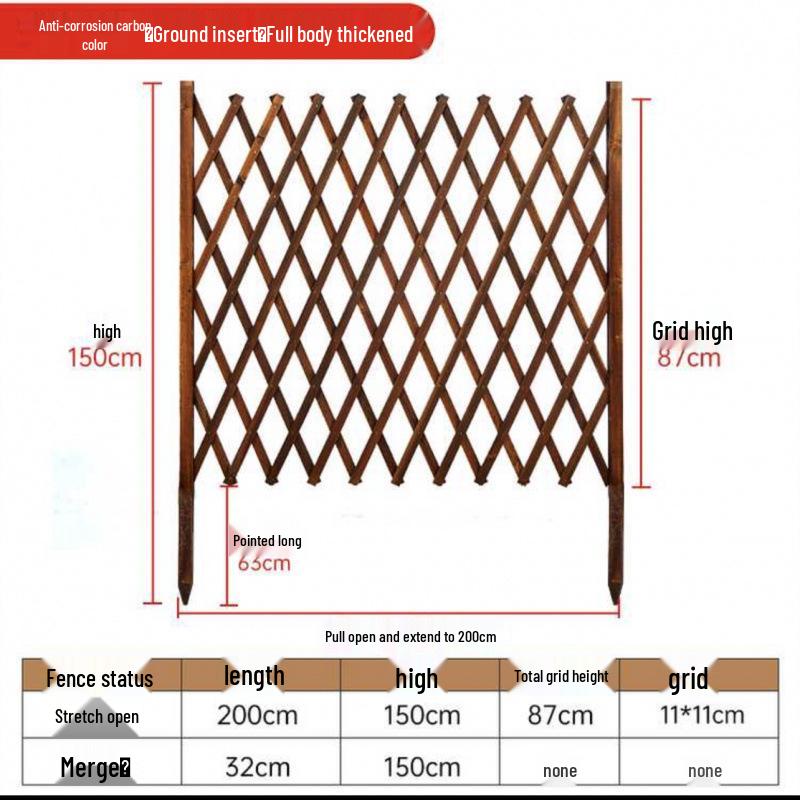 Zewnętrzne antykorozyjne rozsuwane drewniane ogrodzenie do ogrodu, na podwórko, na balkon wewnątrz i jako kojec dla psa.