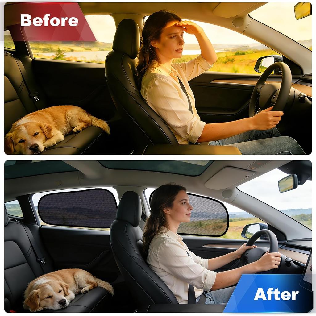 ZATOOTO Car Window Shades for Tesla Model Y Juniper 2020-2026,4Pack