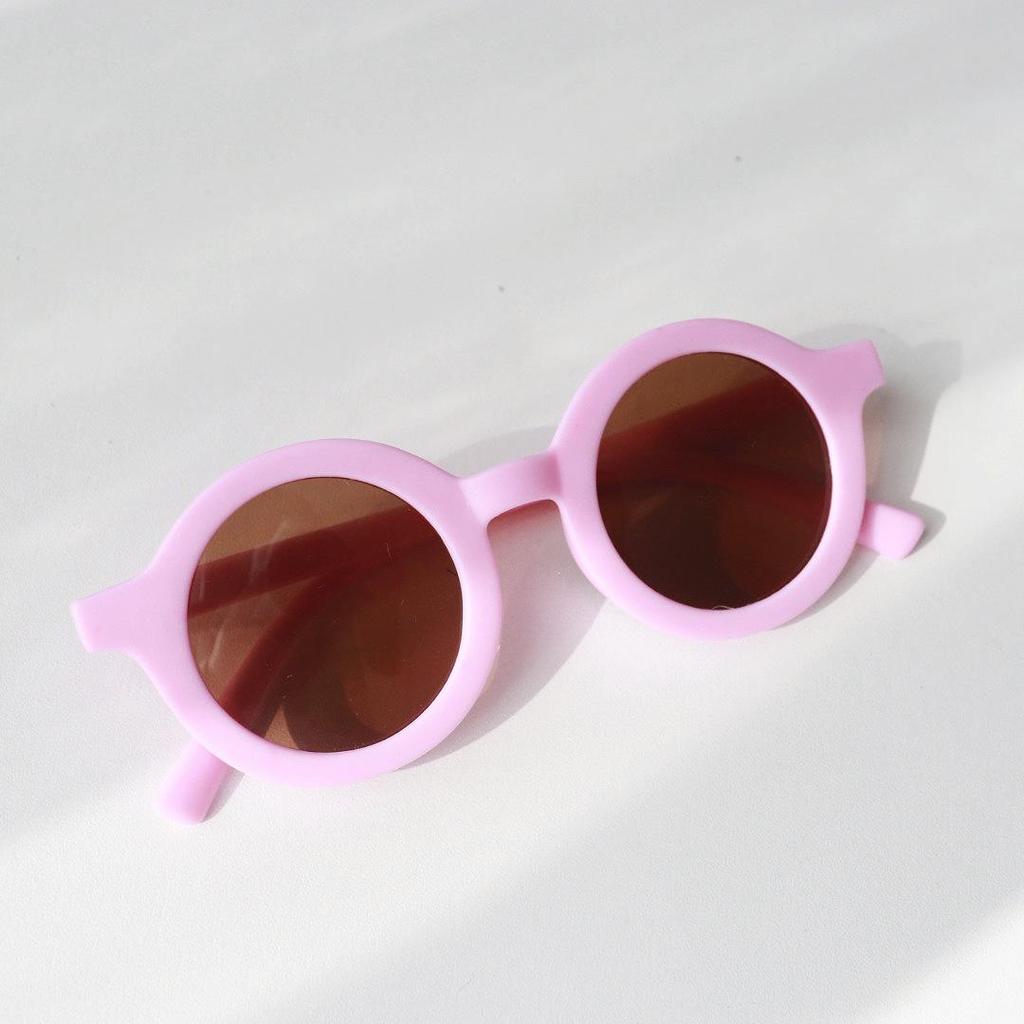 Korean Style Kids' Sun Protection Sunglasses - Cute Candy Color Round Frame for Boys and Girls