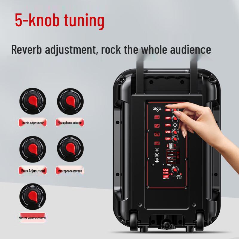 Aigo S55 Portable Bluetooth Karaoke Trolley Speaker