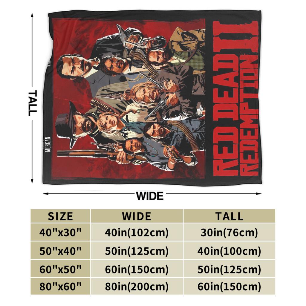 Red Dead Redemption 2 Decken Reise Büro Flanell Überwurfdecke Für Schlafzimmer Super Warm Benutzerdefiniert DIY Tagesdecke Geburtstagsgeschenk