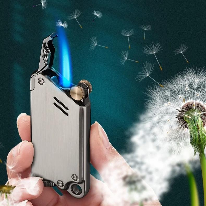 New Windproof Light and Thin Direct-flush Lighter High-end Business Men's Cigarette Accessory Gift Essential for Every Man