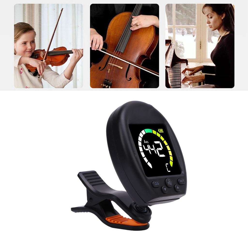 Digital Metronome Tuner Multifunctional Accurate Rotating Clamp Design High Sensitivity Guitar Tuner and Metronome