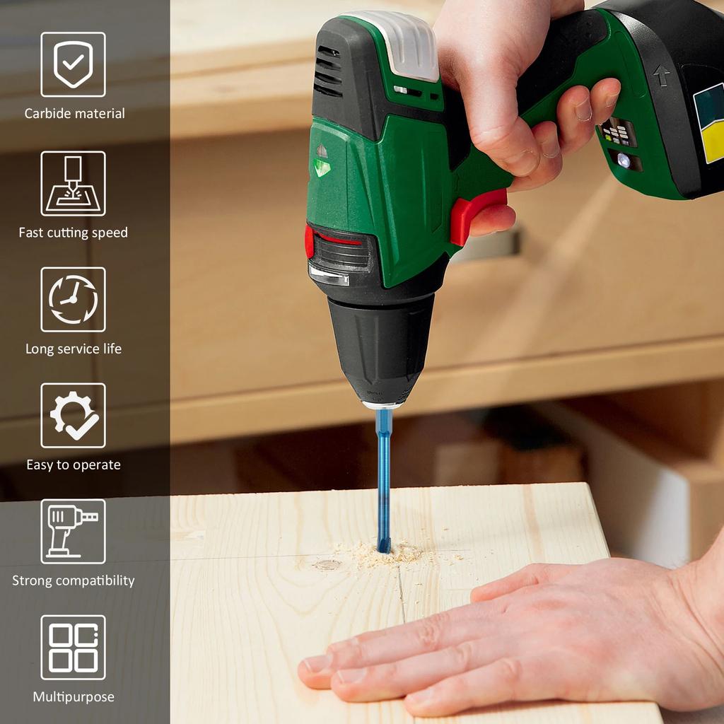 8Pcs Crooked Tip Eccentric Drill Bit Set Tilted Eccentric Drill 1/4inch 5/16inch 3/8inch 1/2inch Alloy Eccentric Drill Set