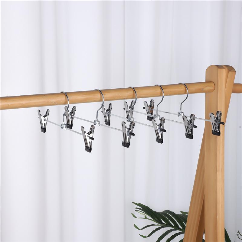 Metal Dipped Pants Rack, Non-Slip Legged Pants Clip, Stainless Steel Rack Pants Hanger, Seamless Wrought Iron Retractable Pants Clip