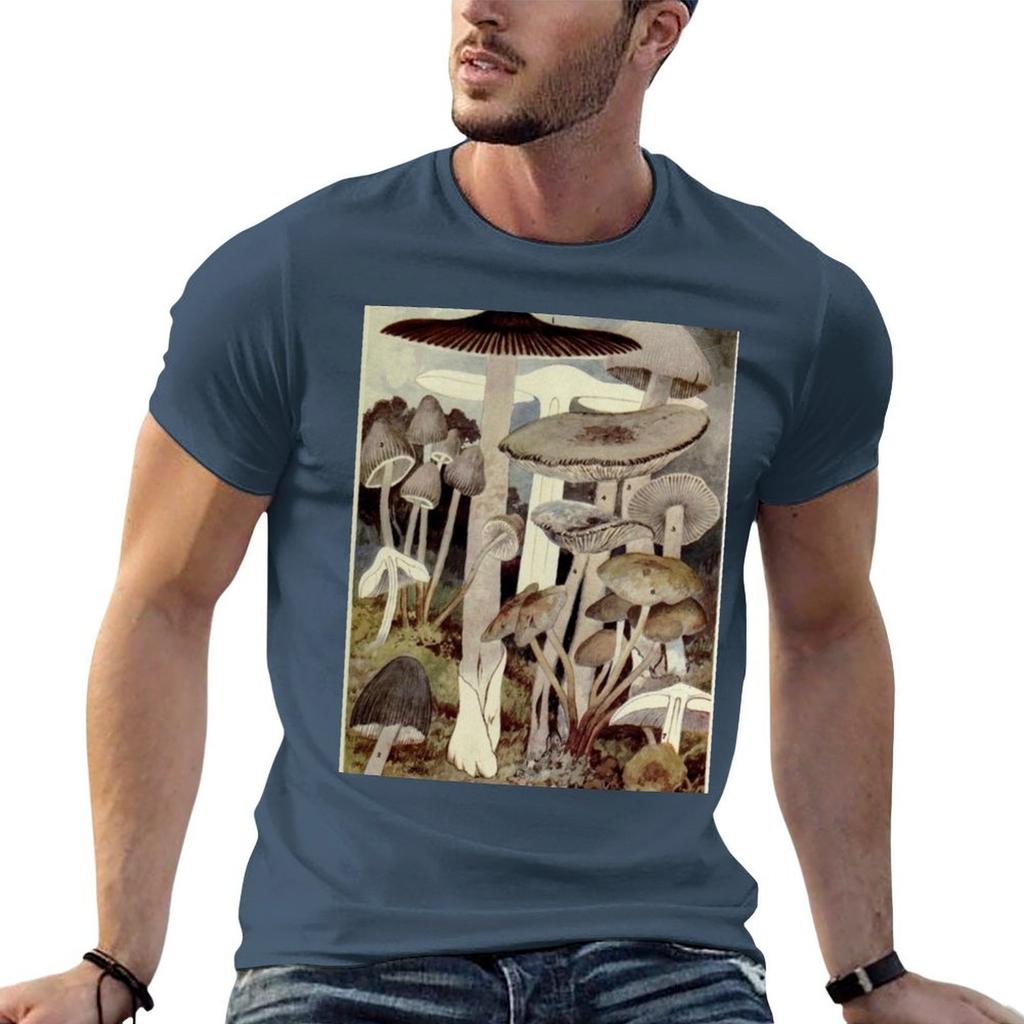Vintage Mushroom Illustration Tshirt Funny T Shirts Cotton Unisex T Shirt Heavy Cotton Cotton T Shirts Unisex 100 Tshirt