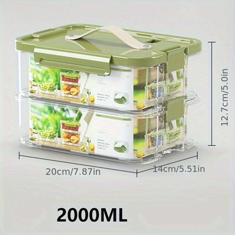 Storage Container, 35.1Oz Portable Fresh Food Box with Lid, Transparent Fruit Bento Box, Sealed Fresh-Keeping Box