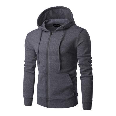 Men's Hoodies Spring Autumn Casual Hoodie Men Tops Fashion Slim Zipper Sports Solid Color Simple Men's Hoodies