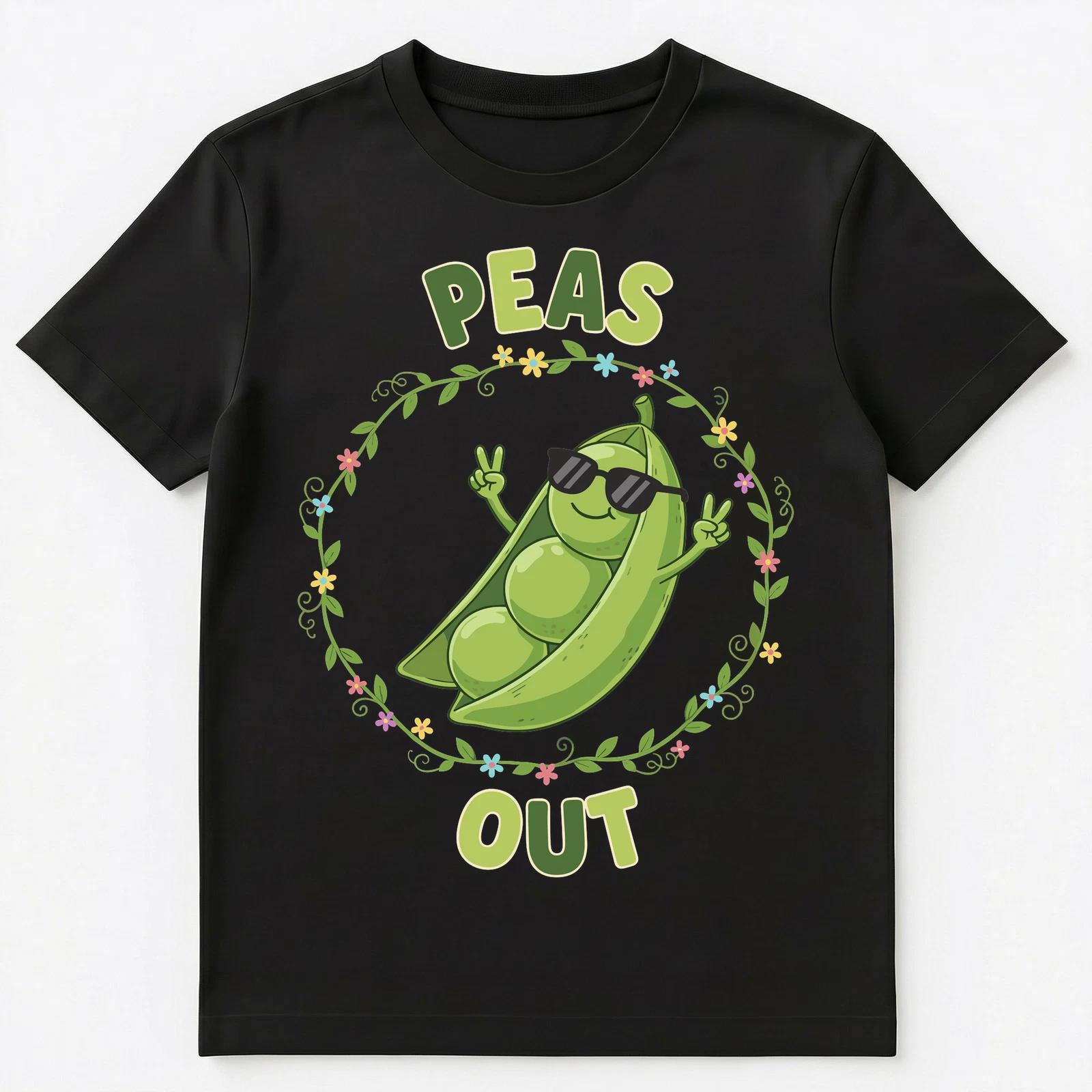 

Peaceful Peas Out Funny Cute Motivational Design Unisex T-Shirt L