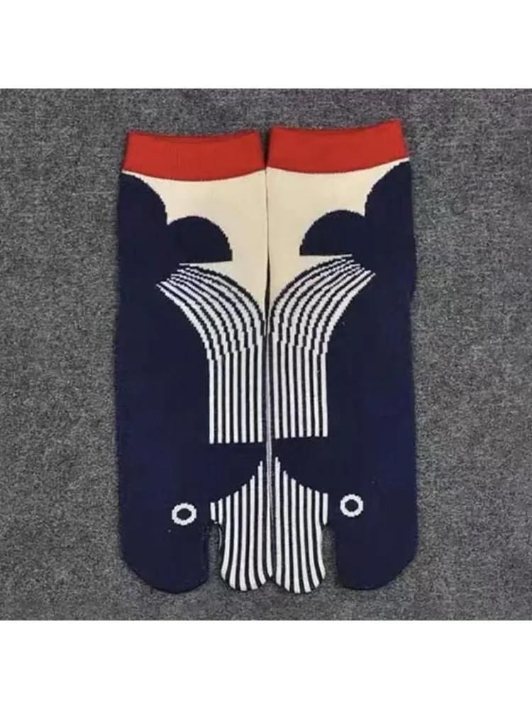 

Милые и необычные носки до середины икры с раздельным пальцем One Size синий