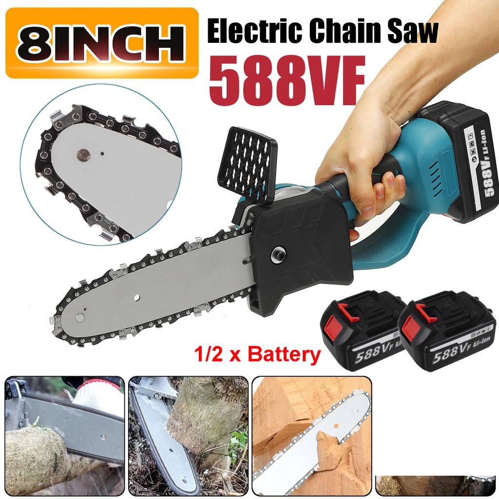 8inches 3000W Electric Chainsaw Bracket Cordless Chain Saw Wood Cutter Cutting Machine Woodworking Tools for 588VF  Battery