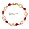 Heart Hollow Women Bracelet Zinc Alloy Colorful Rhinestone Chain Bracelet Jewelry Accessory