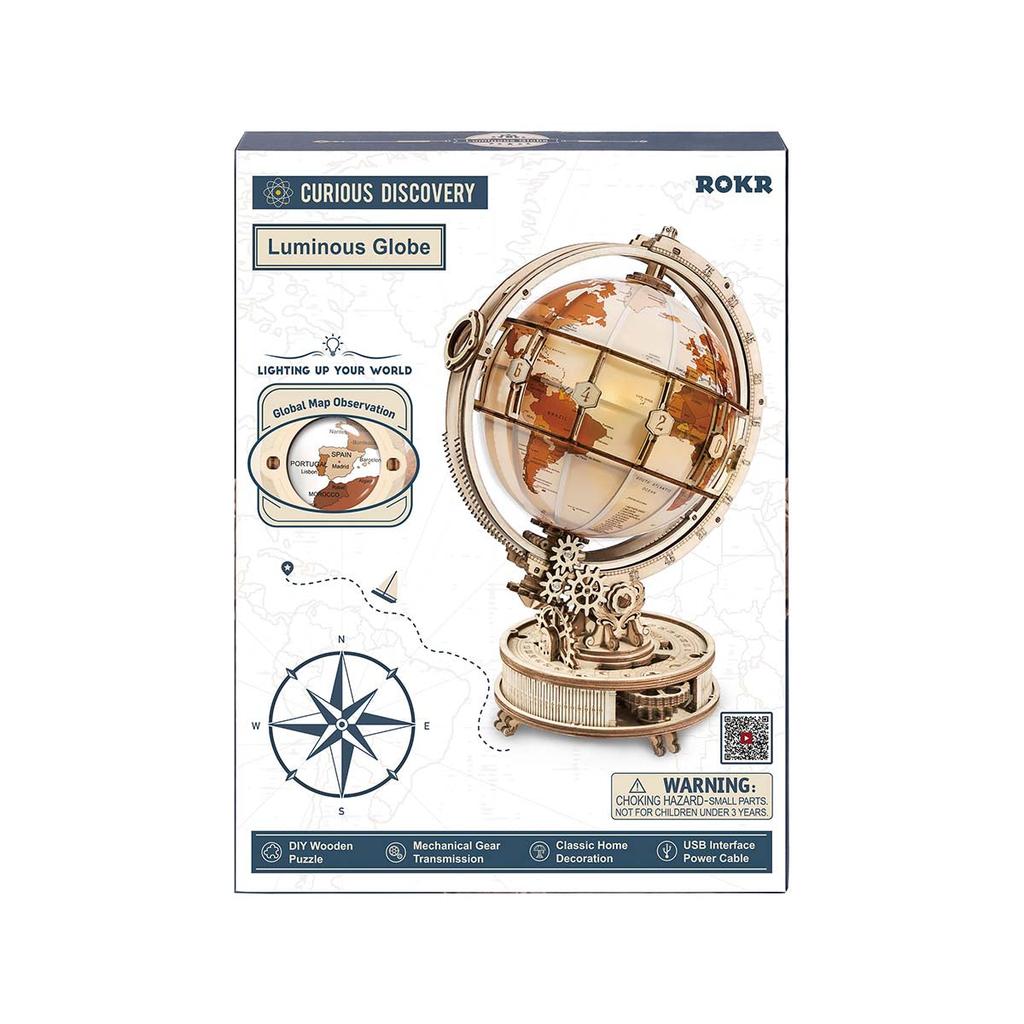 ROKR Leuchtender Globus 3D Holzpuzzle ST003
