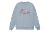 Li Ning Sports Fashion Collection Logo Print Loose Fit Fleece Lined Crew Neck Pullover Sweatshirt Unisex Mist Blue AWDRG40-3
