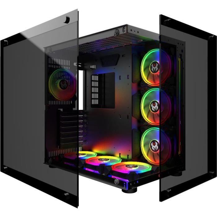 Mred - ATX Gaming PC Case - Black RGB Crystal Sea