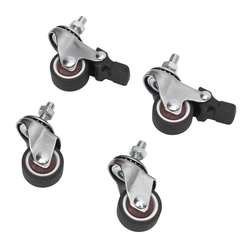 4 Pcs Caster Wheel M6x15mm Threaded Stem 1 Inch Diameter TPR Caster Wheel for Cart Workbench