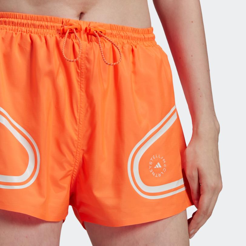 Adidas X Stella McCartney Color Block Striped Sports Casual Shorts Women Shorts Orange HB6080