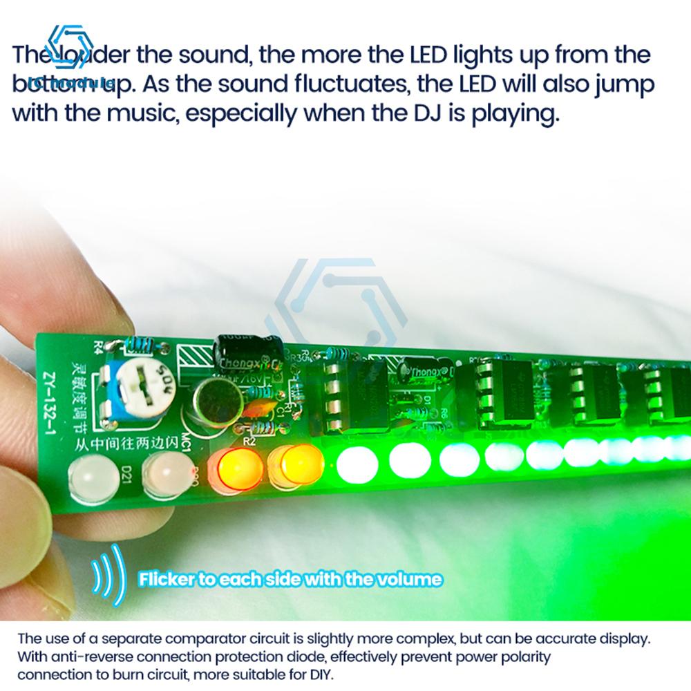 USB voice-activated audio spectrum light kit LED car volume level indicator music flow diy kit