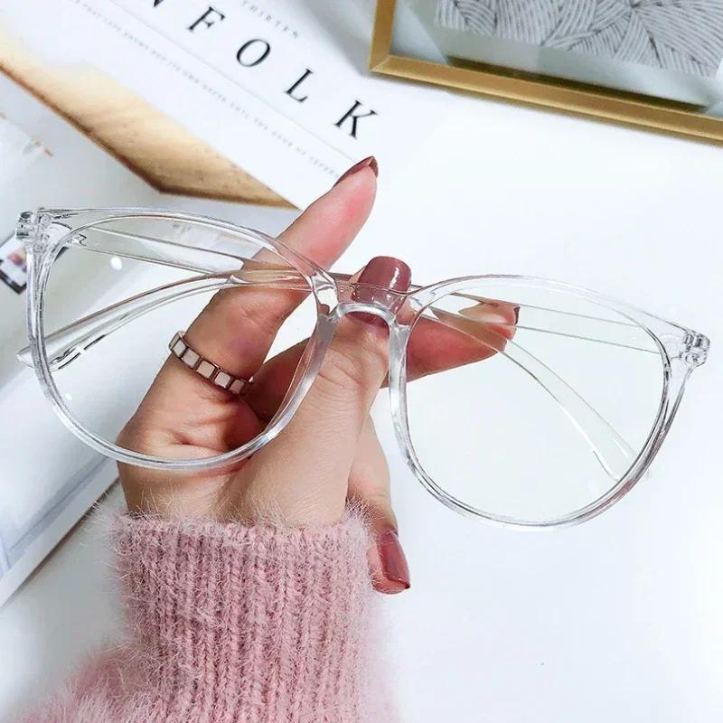 Transparent Computer Glasses Frame Women  Anti Blue Light Round Eyewear Blocking Glasses Optical Spectacle Eyeglasses