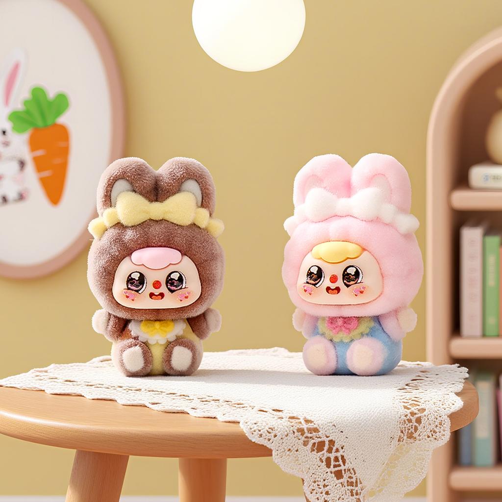 9pcs/Set Doubao Figure Toy Mini Butterfly Knot Rabbit Figurine Desktop Decoration Ornaments Toys Boys Girls Christmas Gifts