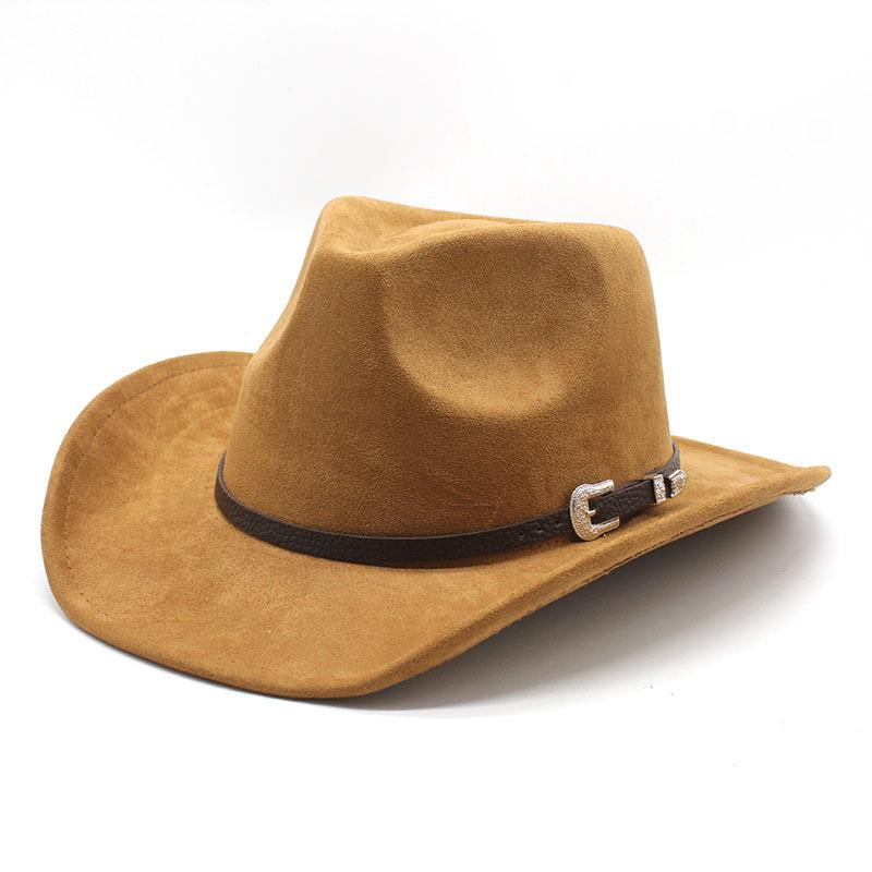 Wide Belt Suede Ethnic Style Western Cowboy Top Hat Jzj-255
