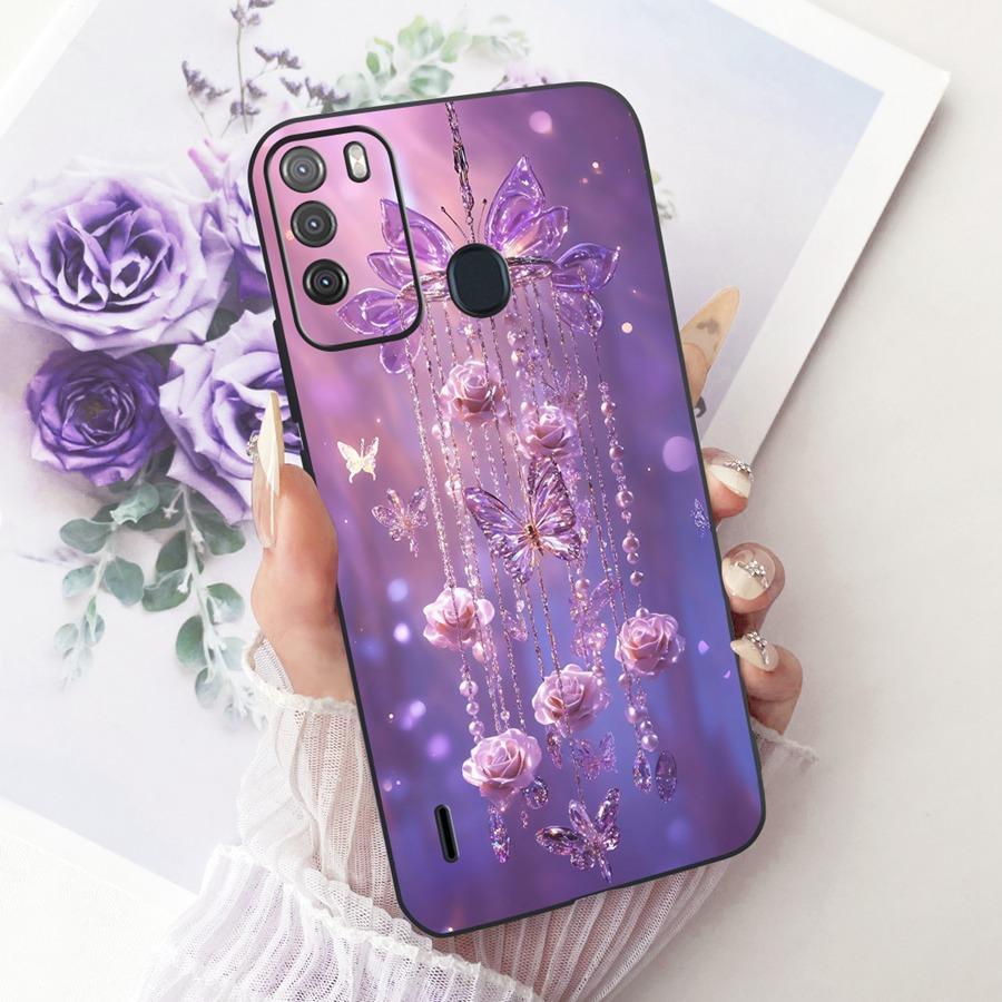 Case for Itel Vision 1 Pro Matte Soft Silicone Black butterfly  Shockproof Phone Bags For ItelS16 S 16 Vision1pro  Back Covers