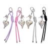 Handwoven Leather Heart Keychain Alloy Accent Hanging Decoration Jewellery Accessory for Keys Bags Gift Giving