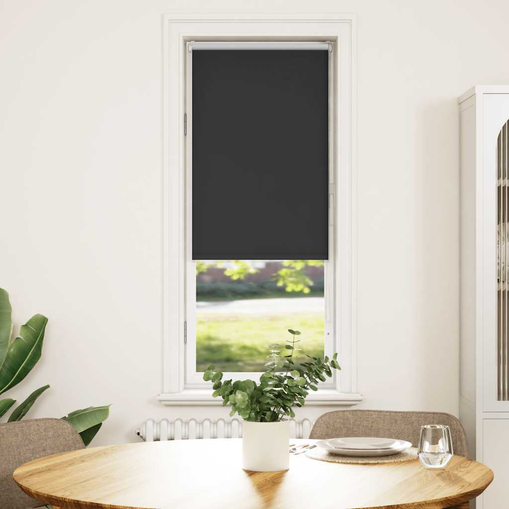 Black Blackout Roller Blind 40 x 175 cm Fabric Width 35.7 cm